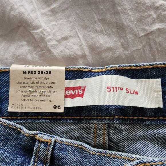 NEW Levis 511 Slim Fit jeans boys size 16 reg 28x28 - Picture 3 of 6